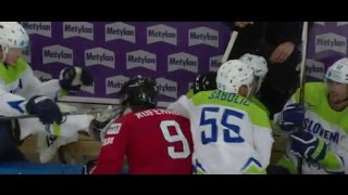 Slovenias Jeglic suspended 2 games for kicking Swiss player in neck IIHFWorlds 2017 [upl. by Ennyroc681]