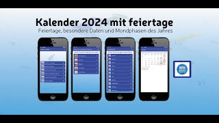 Kalender 2024 mit feiertage [upl. by Freedman853]