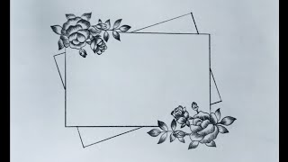 Front page design for assignment with pencil  Pencil drawing for project work  Rose drawing [upl. by Parke]