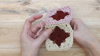 Whip stitch for Joining Granny Squares back loop method [upl. by Beesley809]