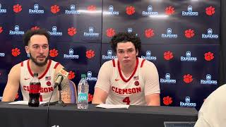 Clemson Basketball’s Ian Schieffelin and Jaeden Zachery Following Saint Francis Win [upl. by Yrelav]