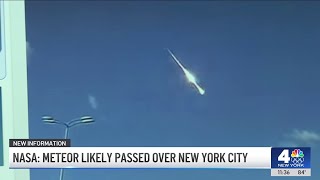 Meteor passed over New York City NASA  NBC New York [upl. by Zetrok46]