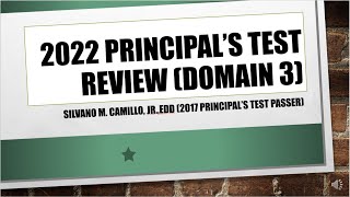 2022 PRINCIPALS TEST DOMAIN 3 [upl. by Knepper855]