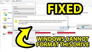 Windows Cannot Format This Drive Quit Any Disk Utilities or Other Programs [upl. by Morgenthaler413]