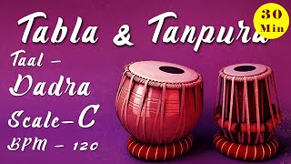 C Scale Tabla amp Tanpura  Taal  Dadra 6  BPM  120 [upl. by Aime977]