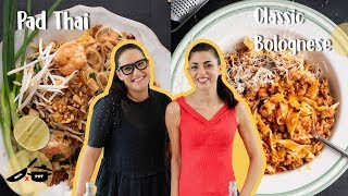 Marion amp Silvia Make Traditional Pad Thai amp Classic Bolognese  WOK x POT Ep 5 [upl. by Akienat]