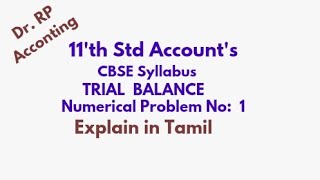 Trial Balance 11th CBSE Accounts Explanation [upl. by Nwahs]