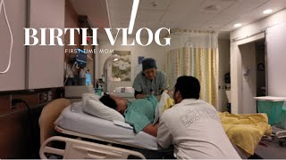 RAW birth vlog  unmedicated 22 hours of labor first time mom 💛 [upl. by Sices]