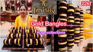 Tanishq latest gold bangle collections  Light weight 22kt gold bangles  Bangles  Gold jewellery [upl. by Hnilym]