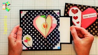 Waterfall card DIY  Opening Hearts  NEW DESIGN Time 143 correct is 2 cm from top and bottom [upl. by Eicram]