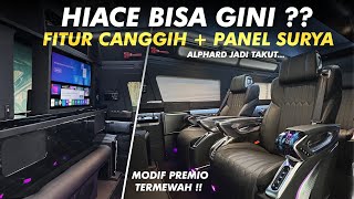 MODIF HIACE TERMEWAH  SOLAR PANEL   PERTAMA DI INDONESIA  Super Premium Seat  External AC [upl. by Summons595]