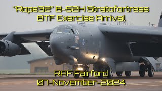 B52H Stratofortress Rope32 arriving at RAF Fairford 07November24 and a U2 landing too aviation [upl. by Schnell]