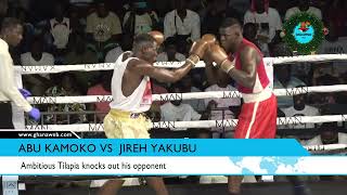 Bukom Bankus son Ambitious Tilapia knocks out opponent  Full fight [upl. by Cimbura]