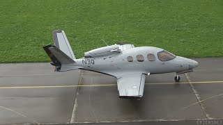 Cirrus Vision SF50 G2  N3Q TakeOffs and Landings at Airport Buochs 2022 [upl. by Lizzy530]