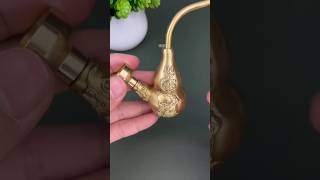 Brass gourd water filter cigarette holder handmade gold craft gift shorts [upl. by Jamaal]