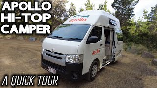 Checking out the Apollo HiTop Toyota HiAce CAMPER VAN [upl. by Xed]