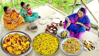 আজ ফুলকপি আর রুইমাছের ঝোল দিয়ে ভাত খেলাম সাথে মাছের ডিমদিয়ে লাউ রান্না আর কাকরোল ভর্তা [upl. by Ki8]