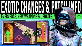 Destiny 2 BIG PATCH CHANGES amp EXOTIC UPDATES Solstice EVERVERSE Weapon Tuning FREE Dust 6 Aug [upl. by Lledrac]