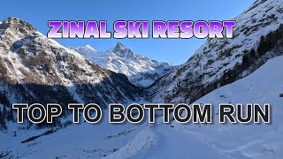 Zinal Grimentz Skiing  Valley Run  Anniviers Valais  Switzerland Winter  GoPro Cinematic 4K UHD [upl. by Karim]