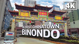 4K Video  BINONDO MANILA  Worlds Oldest Chinatown  Tourist spot in Metro Manila  WALKING TOUR [upl. by Akinom]