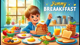 Start Your Day with Breakfast Song  Yummy Breakfast Time  English Rhyming Song For Kids [upl. by Arocahs]