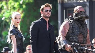 Anya TaylorJoy and Chris Hemsworth arrive at Jimmy Kimmel Live to promote Furiosa A Mad Max Saga [upl. by Essilec]