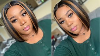 Straight Out The Box Perfect For Beginners 🤔 5x5 Closure Highlight Bob Wig  MyfirstWig [upl. by Lin331]