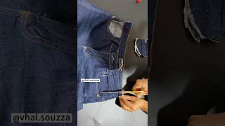 Como alargar calça jeans costura diysewing sewing diy [upl. by Nirhtak]