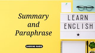 understanding paraphrasing vs summarizing widescreen [upl. by Eneiluj530]