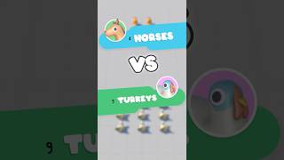 9 🦃 turkeys vs 4 🐴 horses  Battle Sim battlesimulator simulation [upl. by Nrublim711]