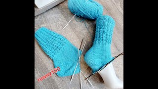 1036Herzchenferse  Die einfachste Ferse stricken Пятка стронг Tutorial Handarbeit [upl. by Rubma]