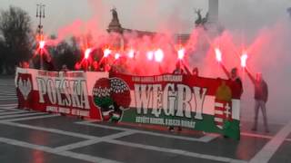 Lengyel szurkolók a Hősök Terén 20130322  Polish fans in Budapest [upl. by Darom]