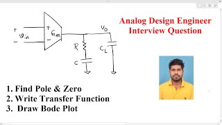 Analog Design interview Find poleszero and Transfer function and Draw Bode Plot [upl. by Travus]