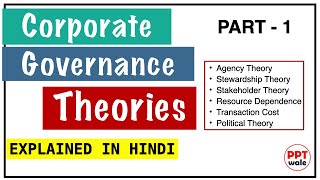 CORPORATE GOVERNANCE THEORIES IN HINDI  PART 1  Six Main Theories  Agency Stewards Stakeholder [upl. by Ivie]