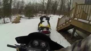 SkiDoo Mach Z 1000 SDI 05 Walk Around COLD START [upl. by Diahann737]