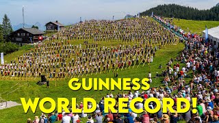 Alphorn Guiness WORLD RECORD Switzerland 2024 Klewenalp [upl. by Laehcym]