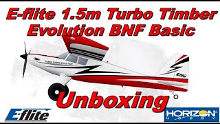 Unboxing the new Eflite Turbo Timber Evolution 15m BNF Basic [upl. by Redle]