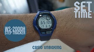 Casio Unboxing WS 2000H 2A Step Tracker  Set Time [upl. by Suravart]