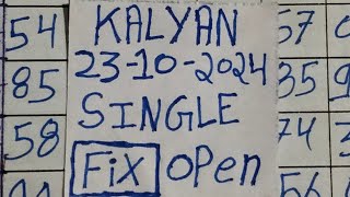 Kalyan today 23102024  Kalyan chart  Kalyanmatkaboss  kalyan today fix jodi [upl. by Gross291]