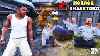 Franklin Went Inside THE HORROR GRAVEYARD In GTA 5  SHINCHAN and CHOP [upl. by Slin]