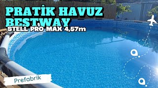 Pratik Havuz  Aile Boyu Bestway Prefabrik Yüzme Havuzu  Kutu Açılış ve Kurulum Aşaması [upl. by Thayer]