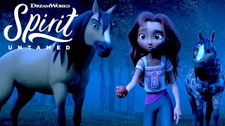 SPIRIT UNTAMED  Lucky Meets Spirits Herd EXCLUSIVE CLIP [upl. by Lyndell]