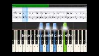 Imse vimse spindel piano lektion med text noter ackord och video [upl. by Oluap]