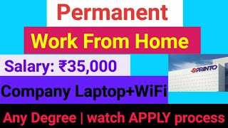 Permanent Work From Home 2023  freejobalert sprinto recruitment 2023  free laptop free WiFi [upl. by Zetana]