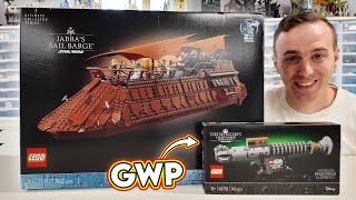 LEGO UCS Jabbas Sail Barge amp Lightsaber Gift with Purchase Officially Revealed [upl. by Ruddy]