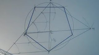 Construct a regular pentagon inscribed in a circle general method [upl. by Defant]