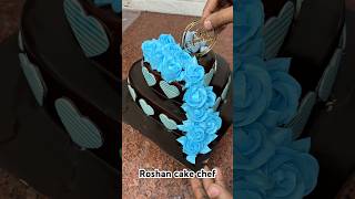 2 tier heart ❤️ chocolate cake decorating ideas heartcake chocolatecake cake shortsfeed shorts [upl. by Sibbie]