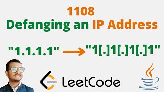 1108 Defanging an IP Address  Java  Easy explanation  Hindi [upl. by Hanway588]