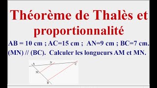 Utiliser le théorème de Thalès et la proportionnalité pour calculer des longueurs [upl. by Hanford]