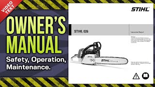 Owners Manual STIHL 026 Chain Saw [upl. by Sutherland]